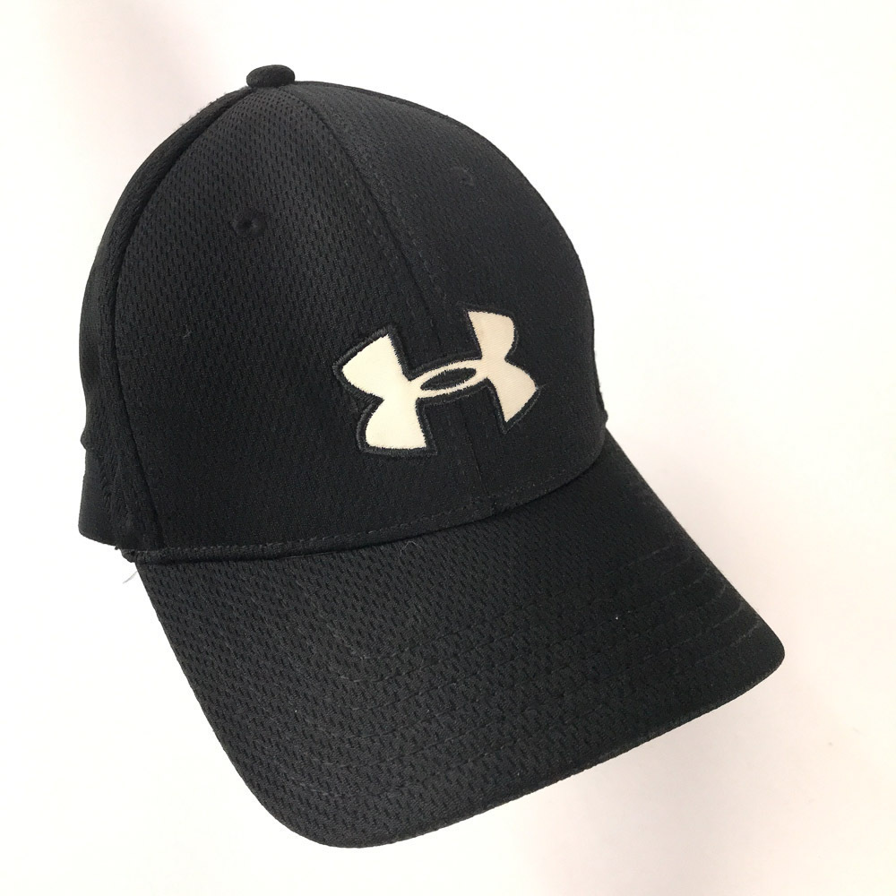 Under Armour U logo hat with spell out on outer headband